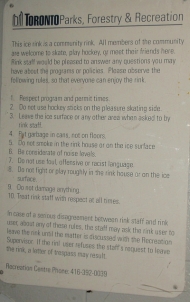 Wallace Rink Rules...